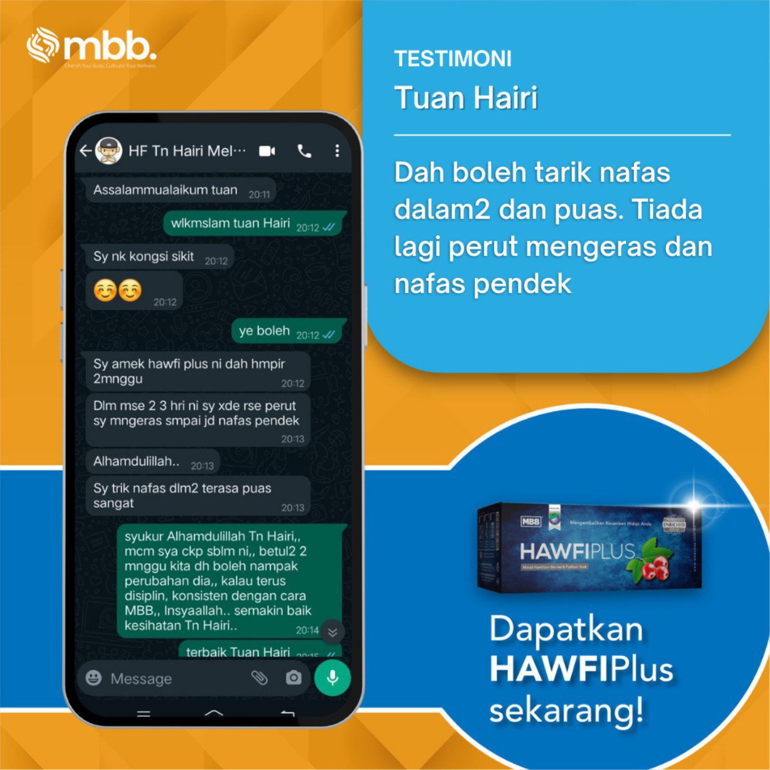 testimoni hawfi plus nafas pendek