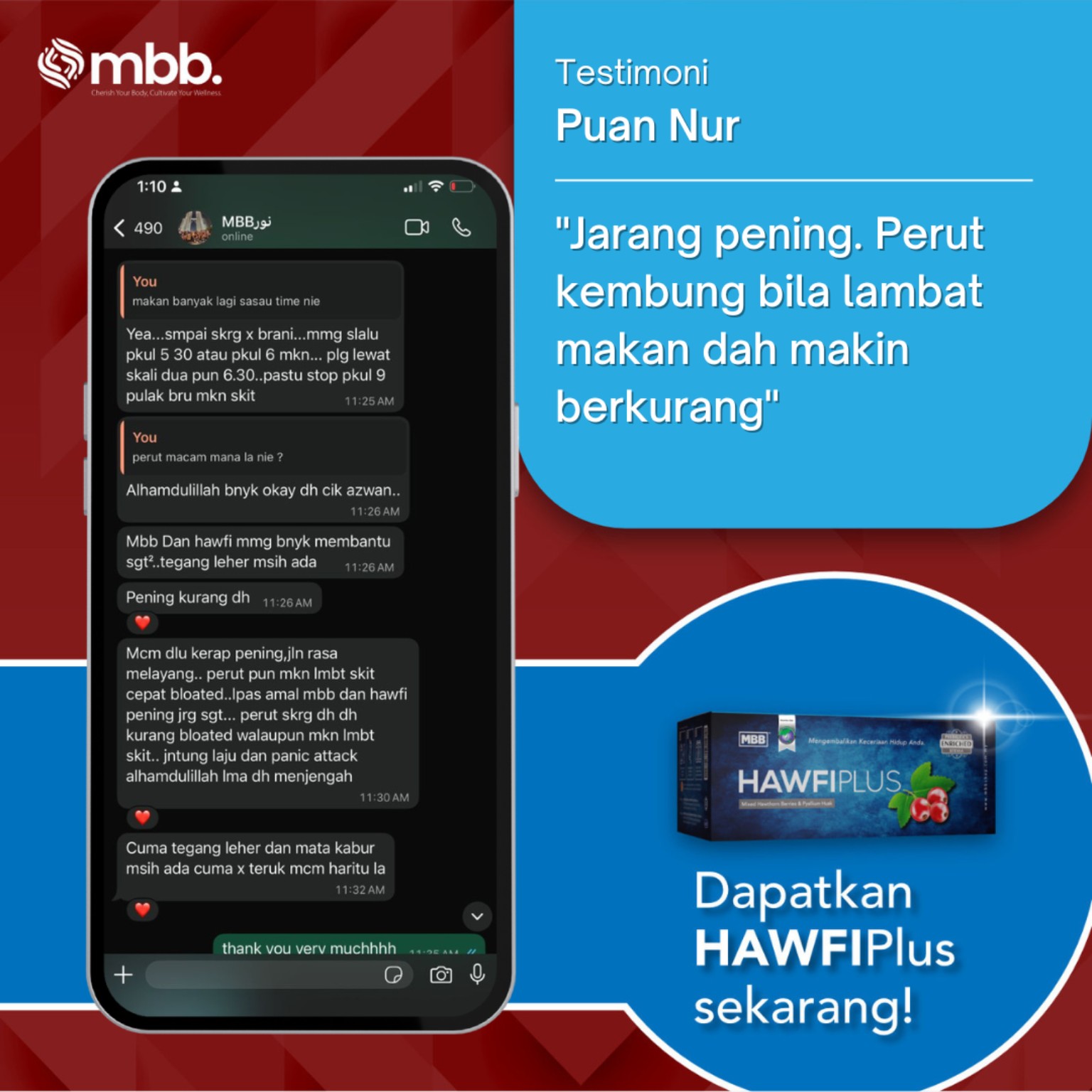 testimoni perut kembung lambat makan